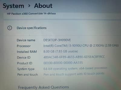 Hp 360 degree touch laptop