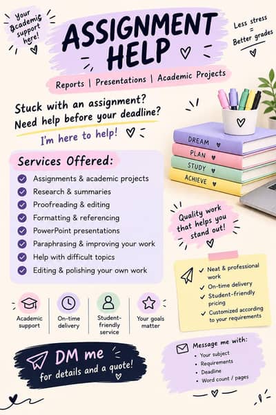 Assignment Help | Reports | PPTs | Academic Projects