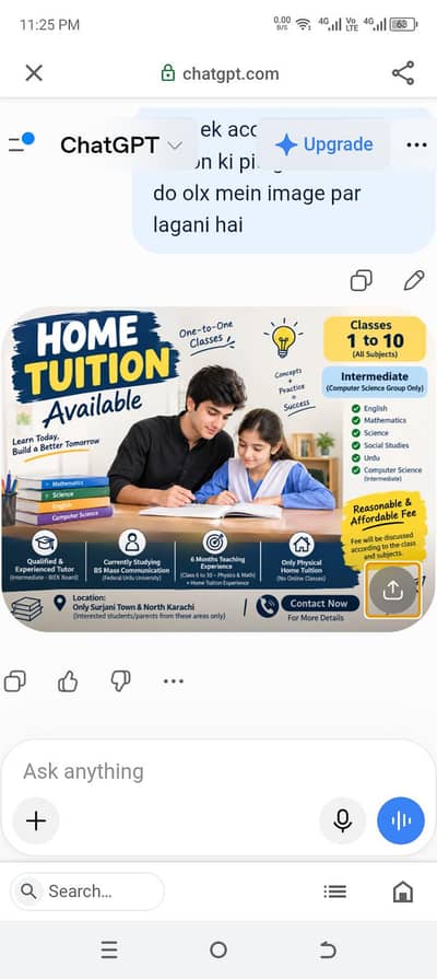 HOME TUTOR AVAILABLE CLASSES 1 TO 10 AND INTERMEDIATE