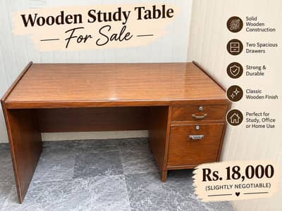  Vintage Wooden Study Table – For Sale