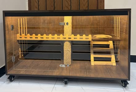 Large Two-Level Cat House with Scratchers, Stairs & LED Lights