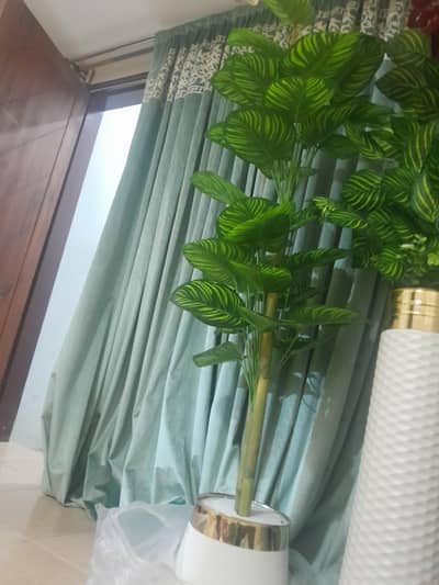 green vase