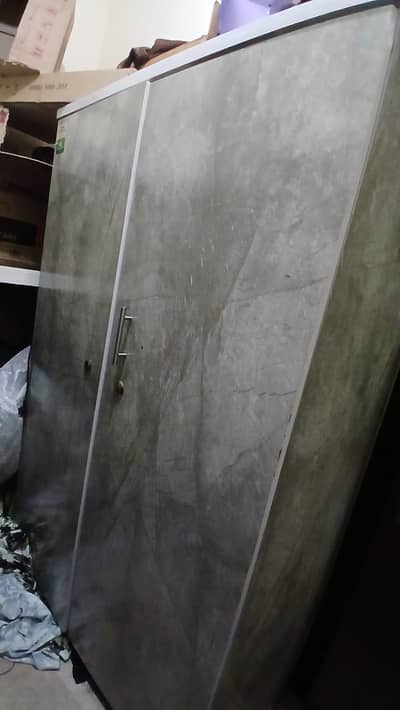 Wooden wardrobe brown and grey for sale.