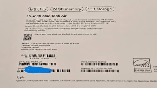 Apple - MacBook Air 15-inch Laptop - M5 chip with 10-core CPU - NEW