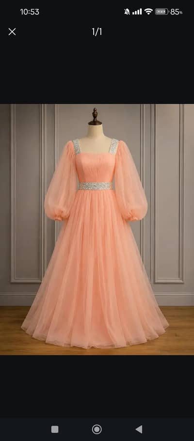 pink maxi with silver work