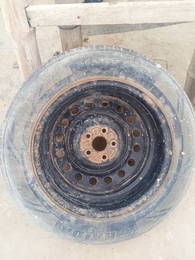 One Tyre plus rim only 11000