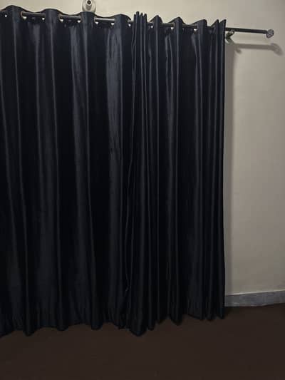 Black plain velvet curtains