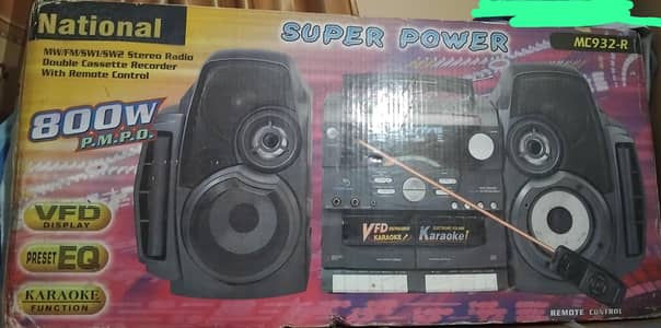 National Stereo Radio, Double Cassette Recorder with remote control