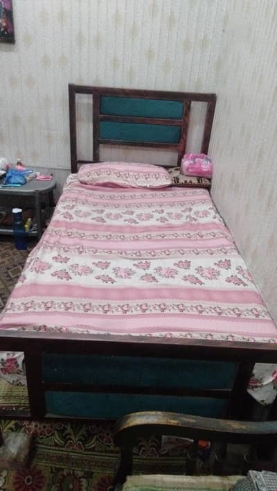 Single Bed With Mattress (Iron Bed)
