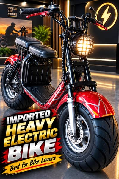 Imported Heavy and Fat Tyre Electric Bike  (Original Lithium Battery)