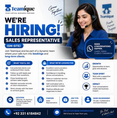  We’re Hiring Females – Sales Representative