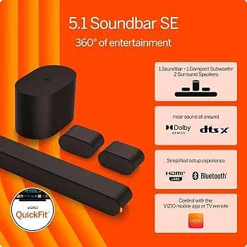 VIZIO 5.1 Soundbar SE, Dolby Atmos, Bluetooth Speaker, New 2024 Model