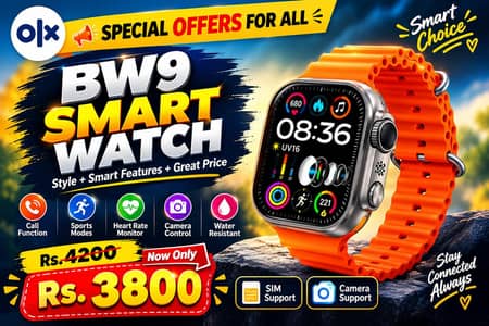 BW9 4G SIM + Camera Model 49 MM Smart Watch only Karachi