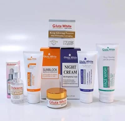 gluta white 5 in 1 pack skin care bundle