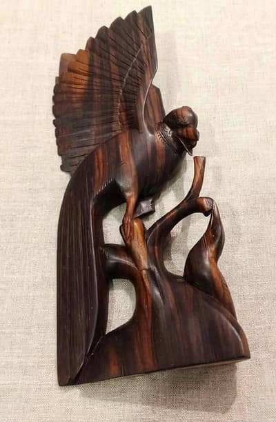 vintage Hand made wood eagle and sparrow USA lot very rare and artisti