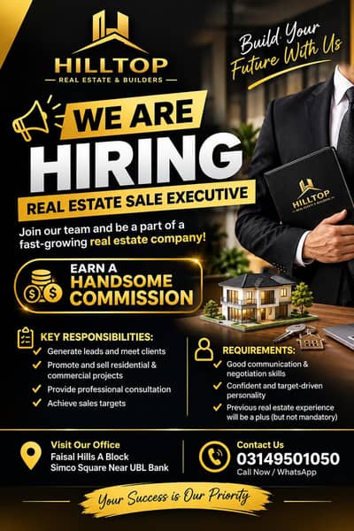We Are Hiring Real Estate Sale Executive's