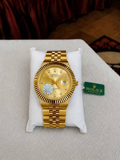 Golden Luxury Men’s Watch | Premium Rolex Style |