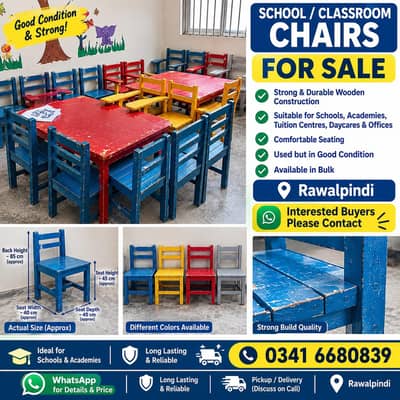 Mazboot Wooden School Chairs For Sale