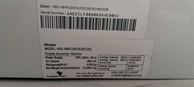 Haier Inverter 1.5 Ton AC