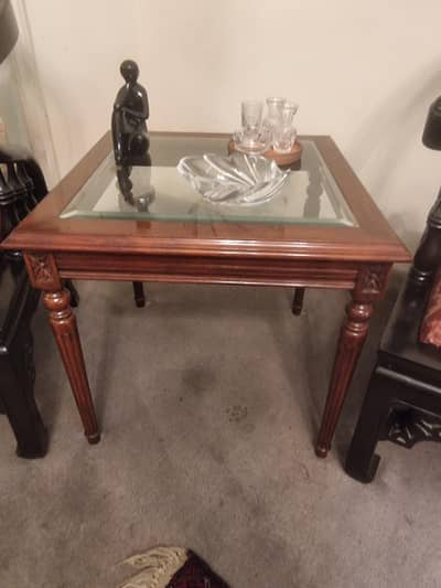 solid wood glass top tables