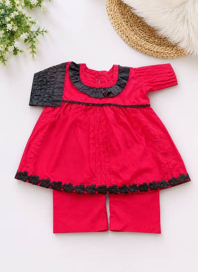 “Beautiful kids’ outfits collection featuring stylish floral prints an