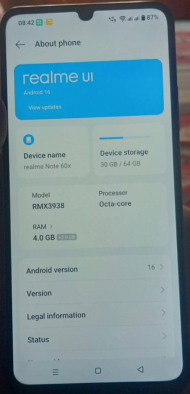 Realme Note 60x 0