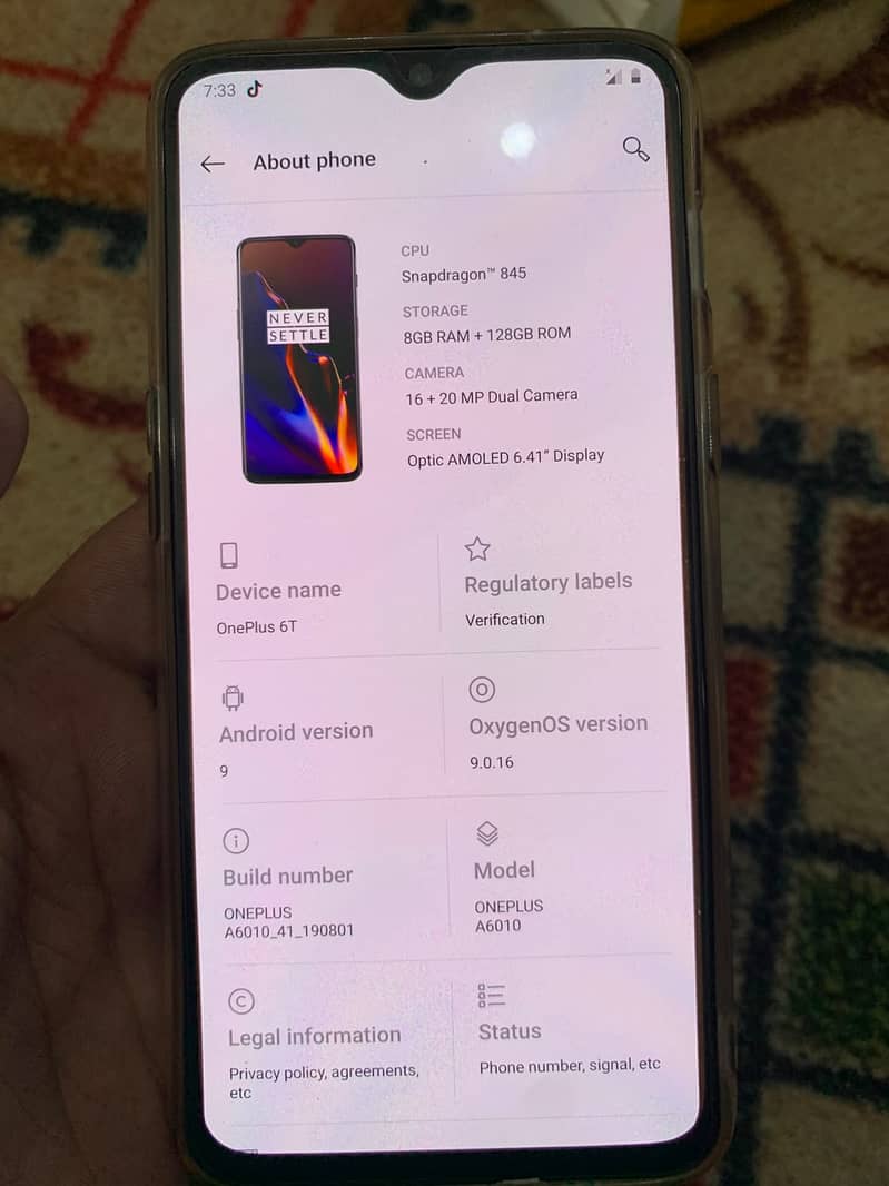 One Plus 6T 5