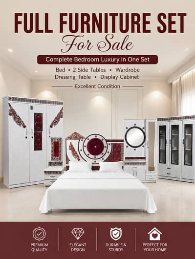Complete Bedroom Furniture Set | Bed Set/ BedRoom