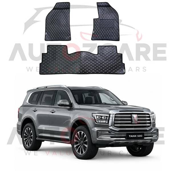 GWM Tank 500 (5 seater) 7D Floor Mat ( Flat Style ) 4PCS - Model 2024-2025