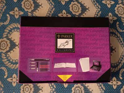 Vintage Parker Vector Calligraphy Fountain Pen Gift Set - Complete Box