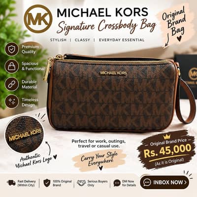 Michael Kors Signature Crossbody Bag | Premium Original Brand | Brown