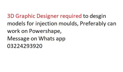 3D Graphic Designer required