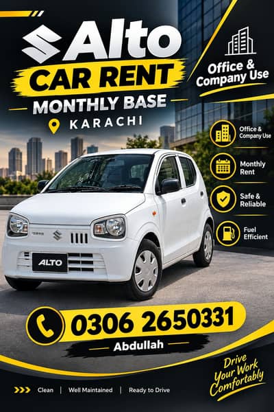 Suzuki Alto Car | Monthly Rent Car | Self Drive | Office | Company Use