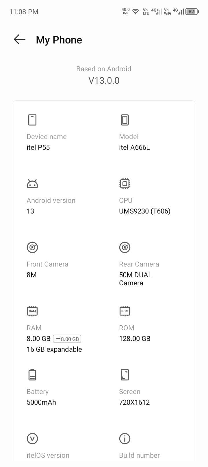 Itel P55 0
