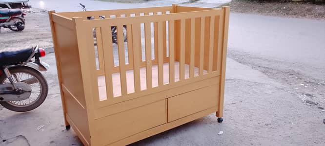 wooden baby cot