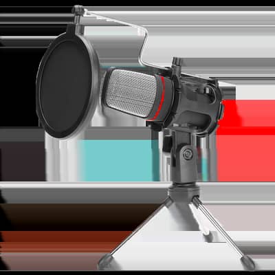 Marvo MIC-02 (3.5mm) Desktop Microphone - Black/Red