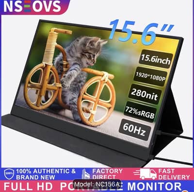 Portable monitor 15.6 inches perfect for ps4 and ps5 and laptops