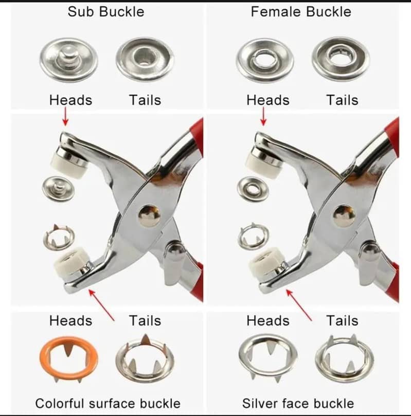 25Pcs Snap Button Press Pliers Tool Kit 3