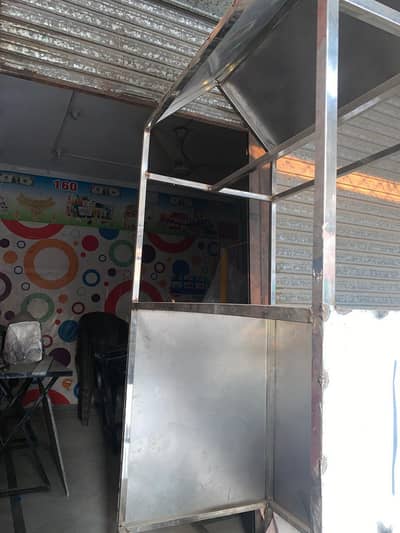 biryani counter . steel counter. water color.