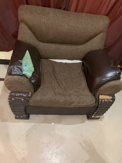Sofa 5 seater only cloth damaged used in condition as mentioned