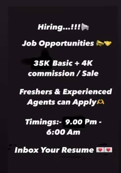 Call Center job