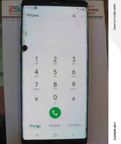 Samsung Mobile Note 8 front glass broken bike bhi rok hai