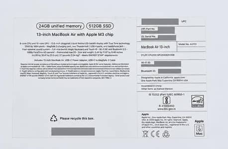 MacBook Air MC8P4 (24gb/512gb)2024
