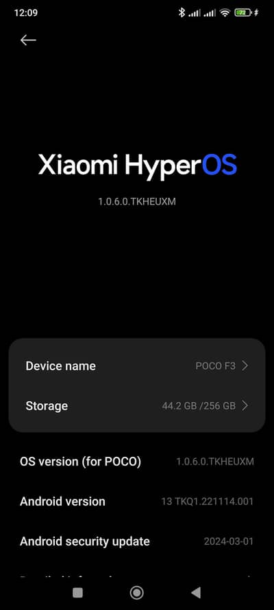Xiaomi Poco F3 12/256 GB. touch and back change Baki all okay
