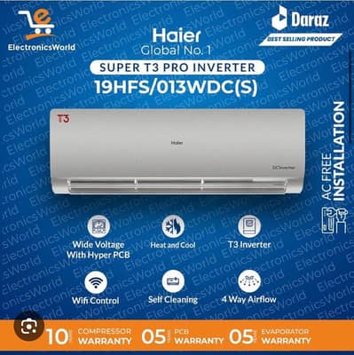 Brand new Haier T3 pro 1.5 ton AC 19HFSW box pack