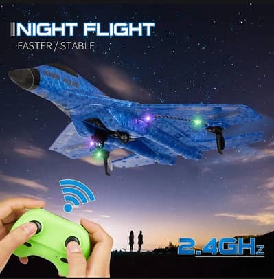 RC Kids Plane Led Lights EPP Foam Stable Unbreakable Remote Airplane