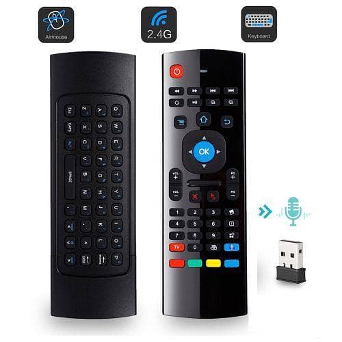 New Wireless MX3 Air Mouse (Voice Controller ) Mini Keyboard - Universal 3 in 1 Smart TV Box Remote working all Android Box
