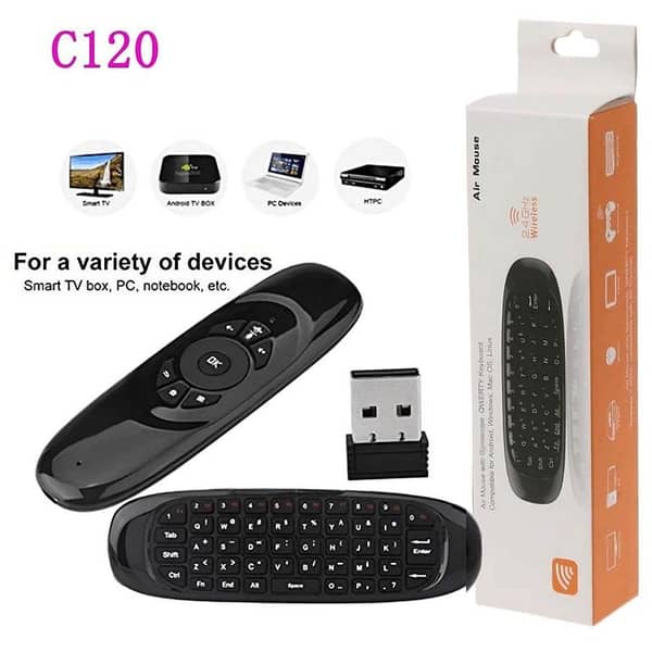 C120 Wireless Air Mouse Voice Control Rechargeable Keyboard Mouse For Android TV Box/PC
