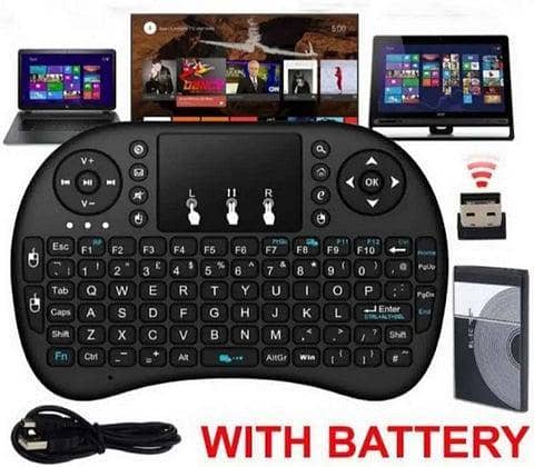 Mini Wireless Keyboard RF500 with 3 Colors Backlight Keyboard Mouse - LED Etc With Backlight Feature - Rechargeable - Touch Mousepad