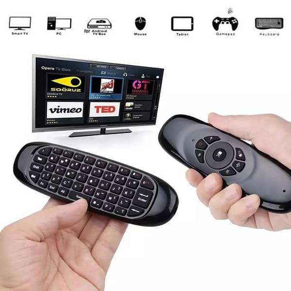 NEW C120 Air Mouse Remote for Smart TV - Android TV Box - PC - Laptop , Smart Air Fly Mouse (Built In Keyboard)